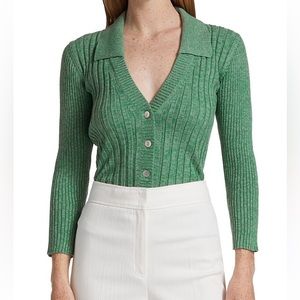 Rachel Comey Ribbed Chunky Cardigan with collar Seafoam Green Small